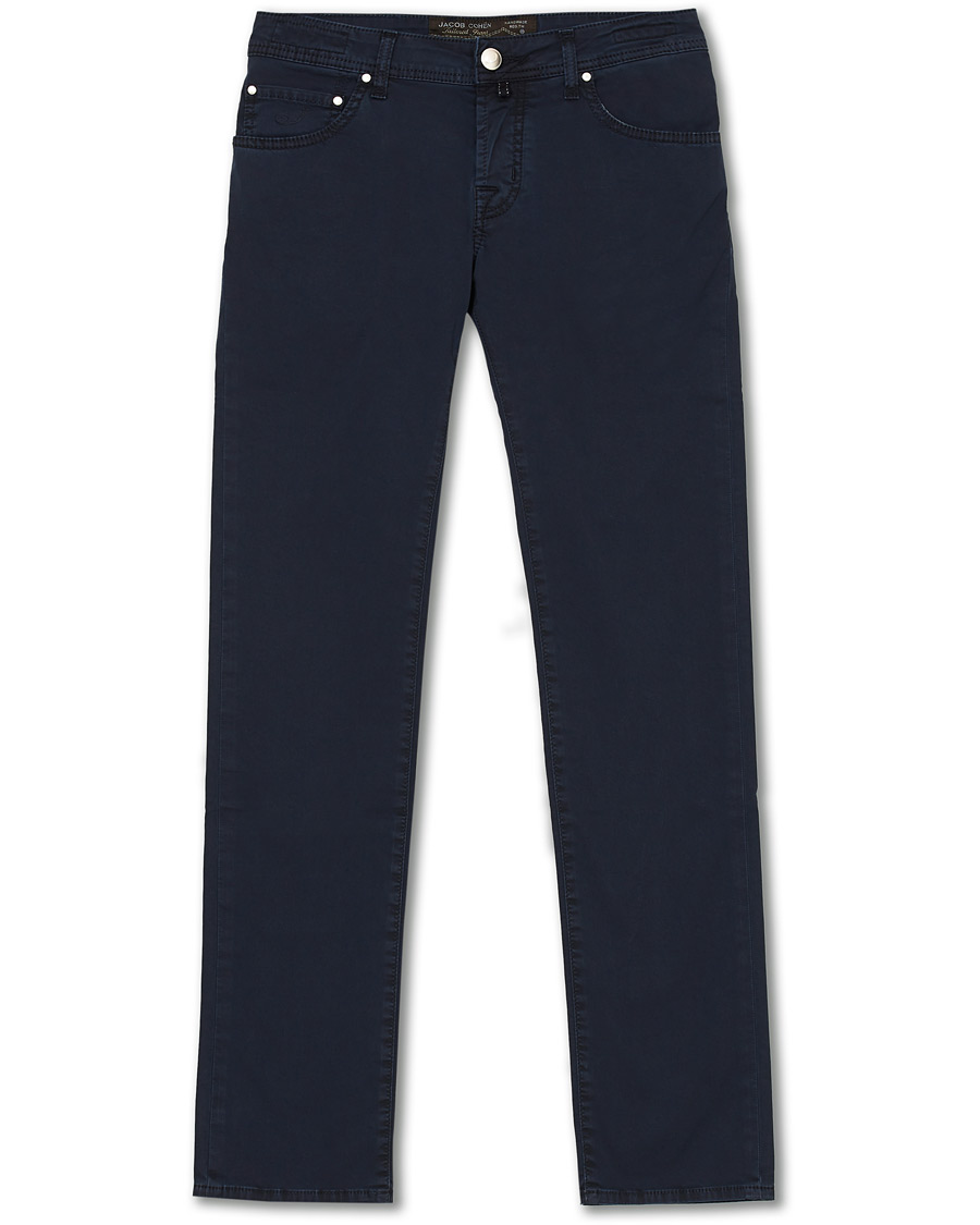 Homme | Pantalons | Jacob Cohën | 5-Pocket Gabardine Trousers Blue