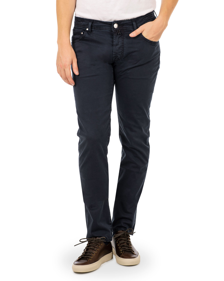 Homme | Pantalons | Jacob Cohën | 5-Pocket Gabardine Trousers Blue
