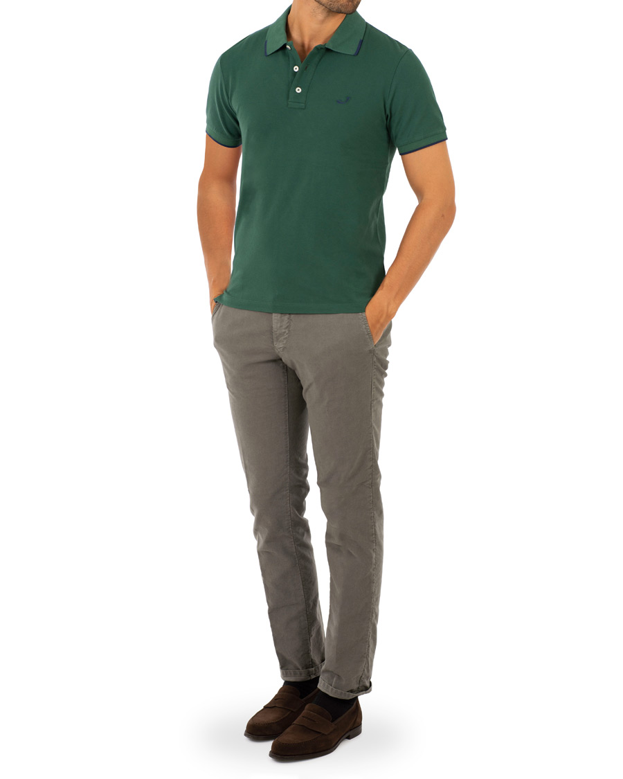 Homme | Polos | Jacob Cohën | Cotton Stretch Polo Green