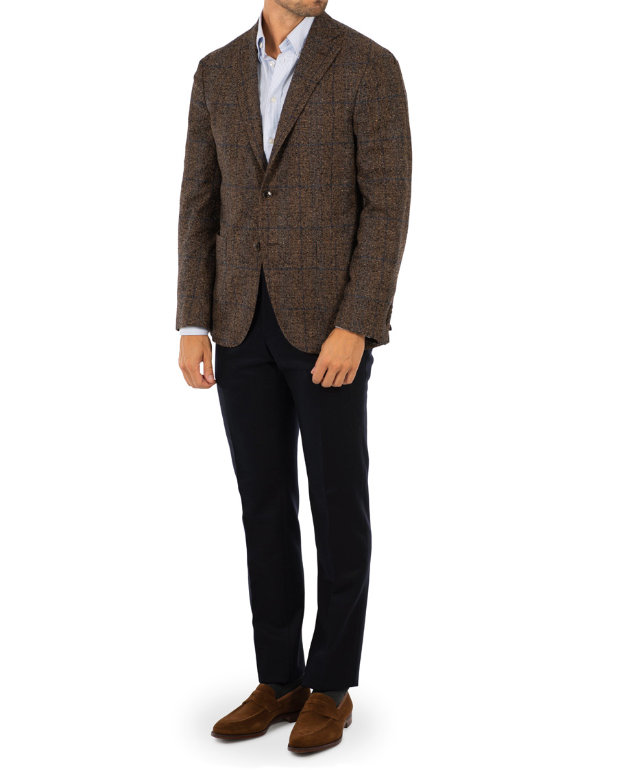 Homme | Blazers | Boglioli | K Jacket Wool Glencheck Blazer Brown