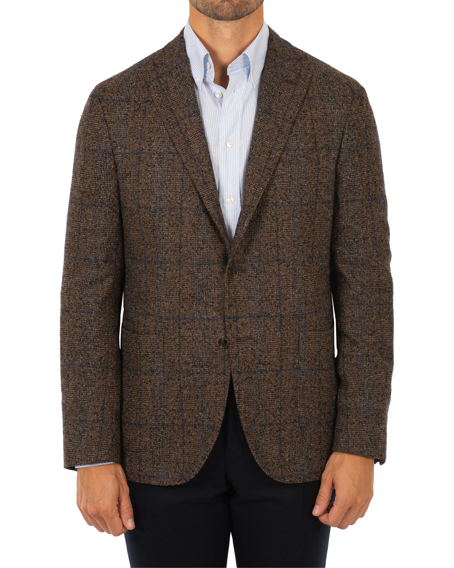 Homme | Blazers | Boglioli | K Jacket Wool Glencheck Blazer Brown