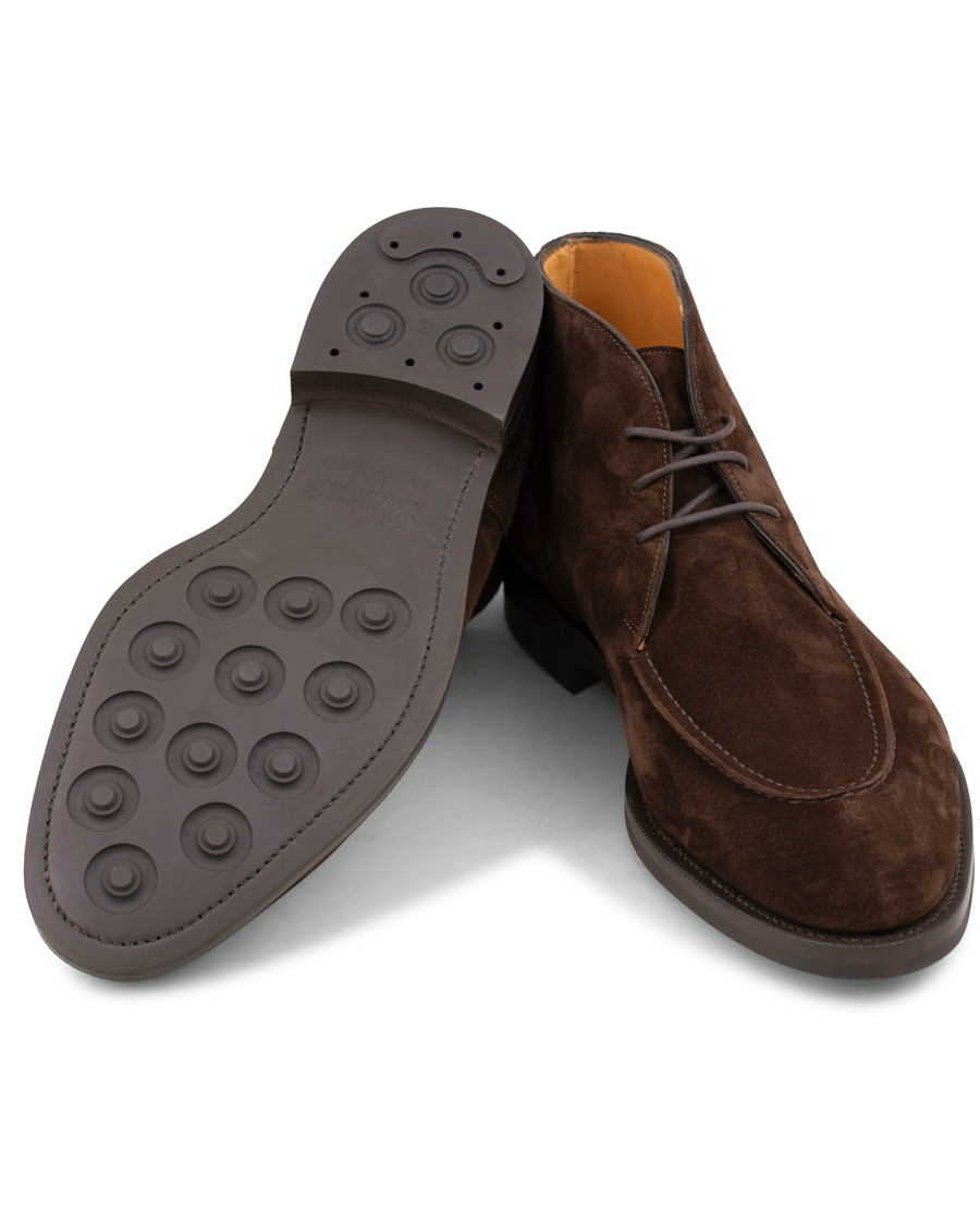 Heren | Edward Green Halifax Split Toe Dainite Boot Brown Suede | Edward Green | Halifax Split Toe Dainite Boot Brown Suede