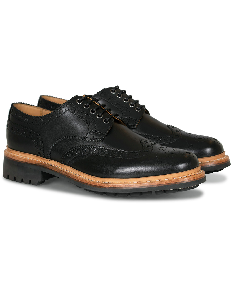Heren | Grenson Archie Commando Derby Brogue Black Calf | Grenson | Archie Commando Derby Brogue Black Calf