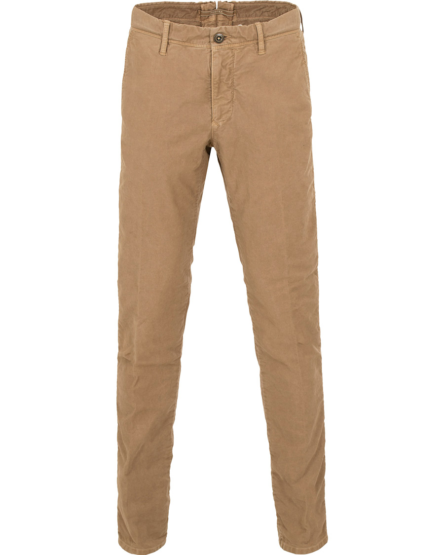 Heren | Broeken | Incotex | Slim Fit Garment Dyed Washed Slacks Khaki