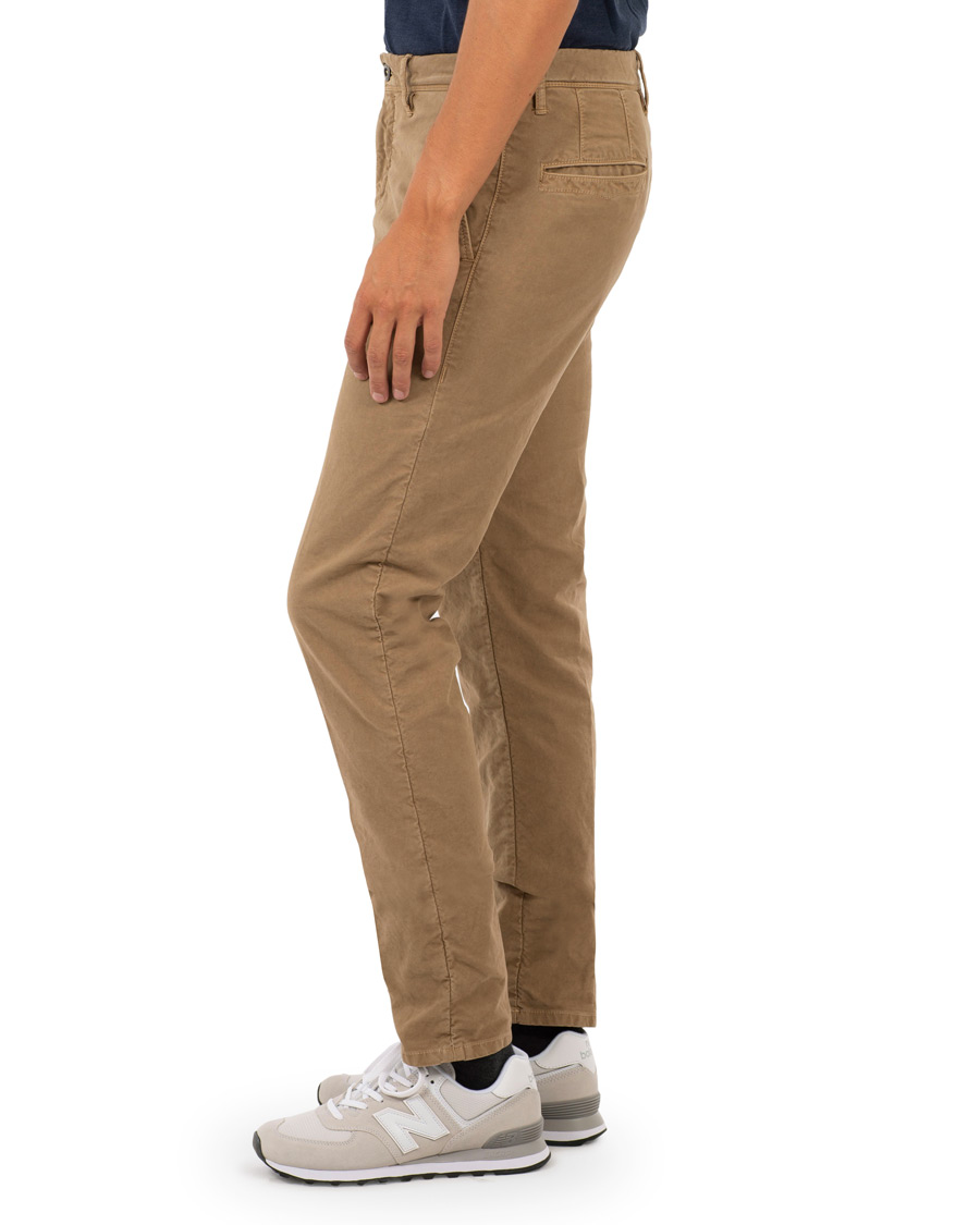 Heren | Broeken | Incotex | Slim Fit Garment Dyed Washed Slacks Khaki