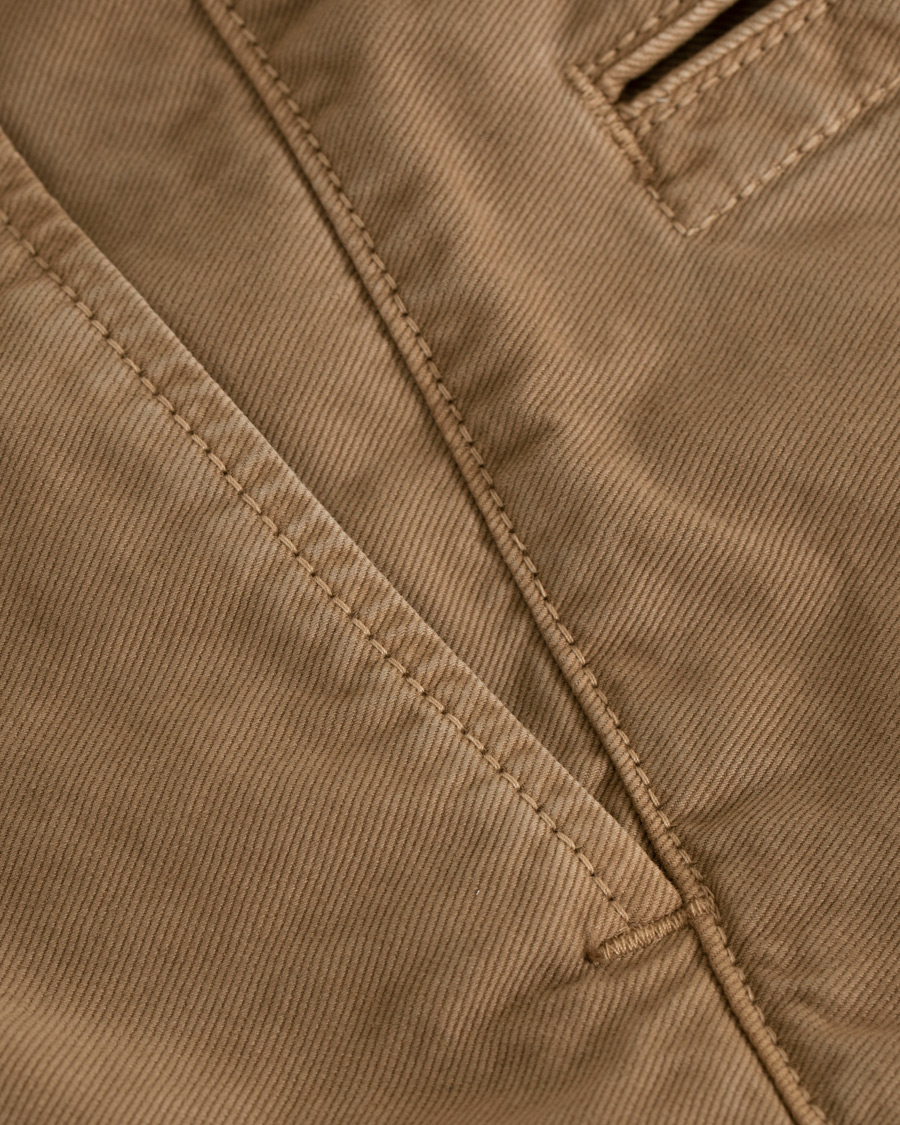 Heren | Broeken | Incotex | Slim Fit Garment Dyed Washed Slacks Khaki