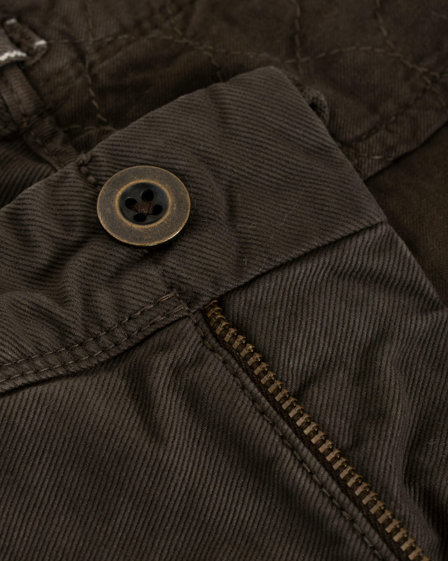 Homme | Pantalons | Incotex | Slim Fit Garment Dyed Washed Slacks Dark Brown