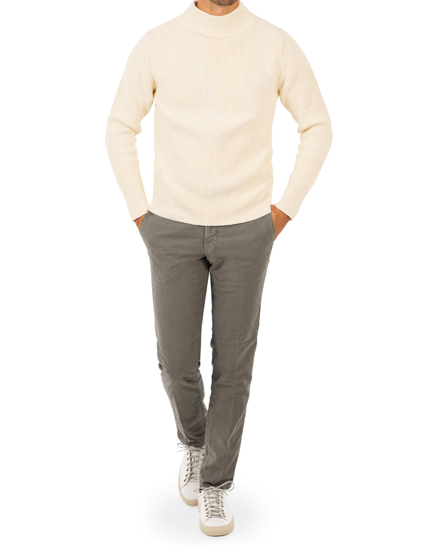 Heren | Broeken | Incotex | Slim Fit Garment Dyed Washed Slacks Grey
