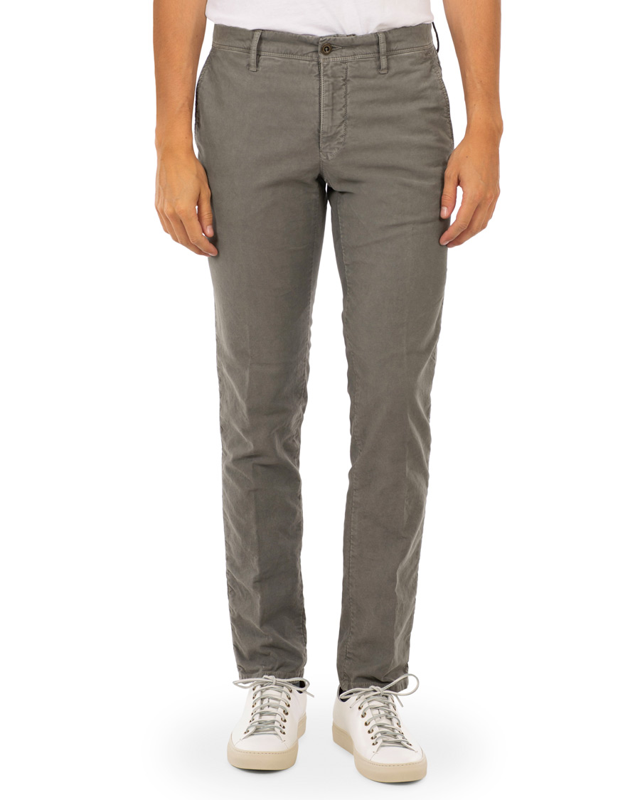 Heren | Broeken | Incotex | Slim Fit Garment Dyed Washed Slacks Grey