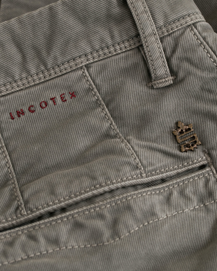 Heren | Broeken | Incotex | Slim Fit Garment Dyed Washed Slacks Grey