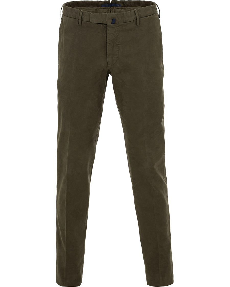 Homme | Pantalons | Incotex | Slim Fit Comfort Chino Forest Green