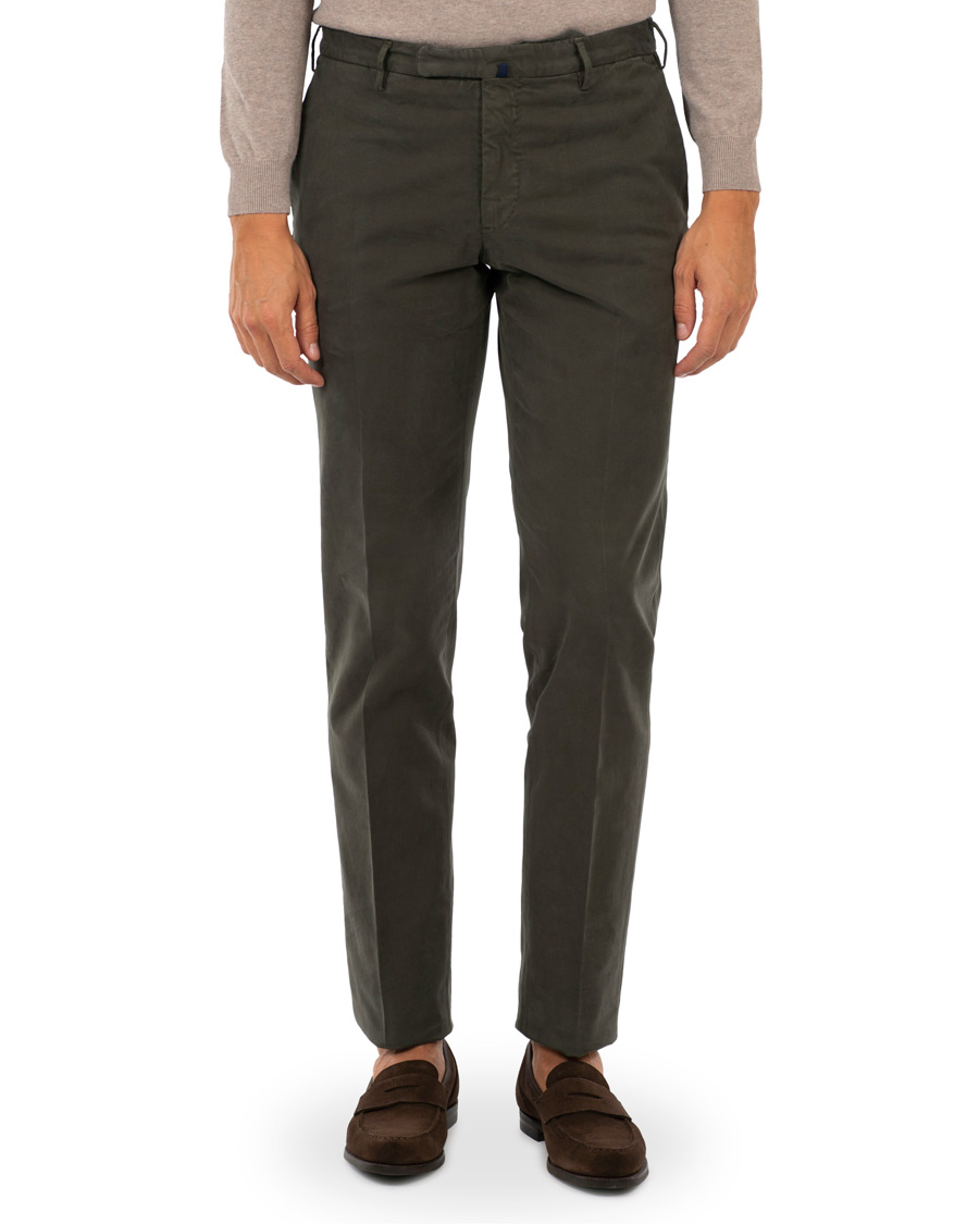 Homme | Pantalons | Incotex | Slim Fit Comfort Chino Forest Green