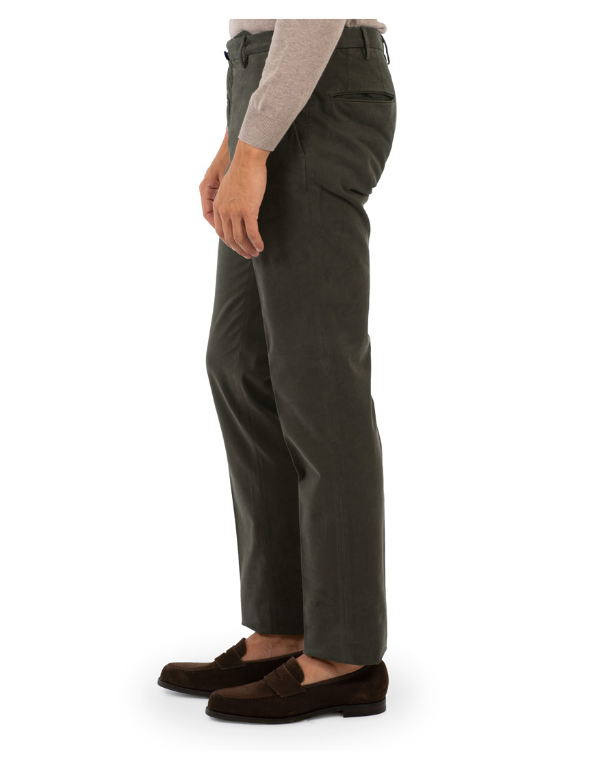 Homme | Pantalons | Incotex | Slim Fit Comfort Chino Forest Green