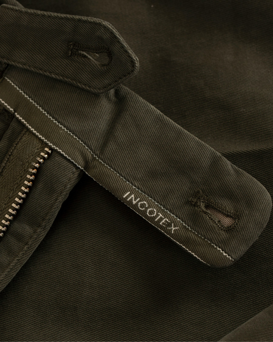 Homme | Pantalons | Incotex | Slim Fit Comfort Chino Forest Green
