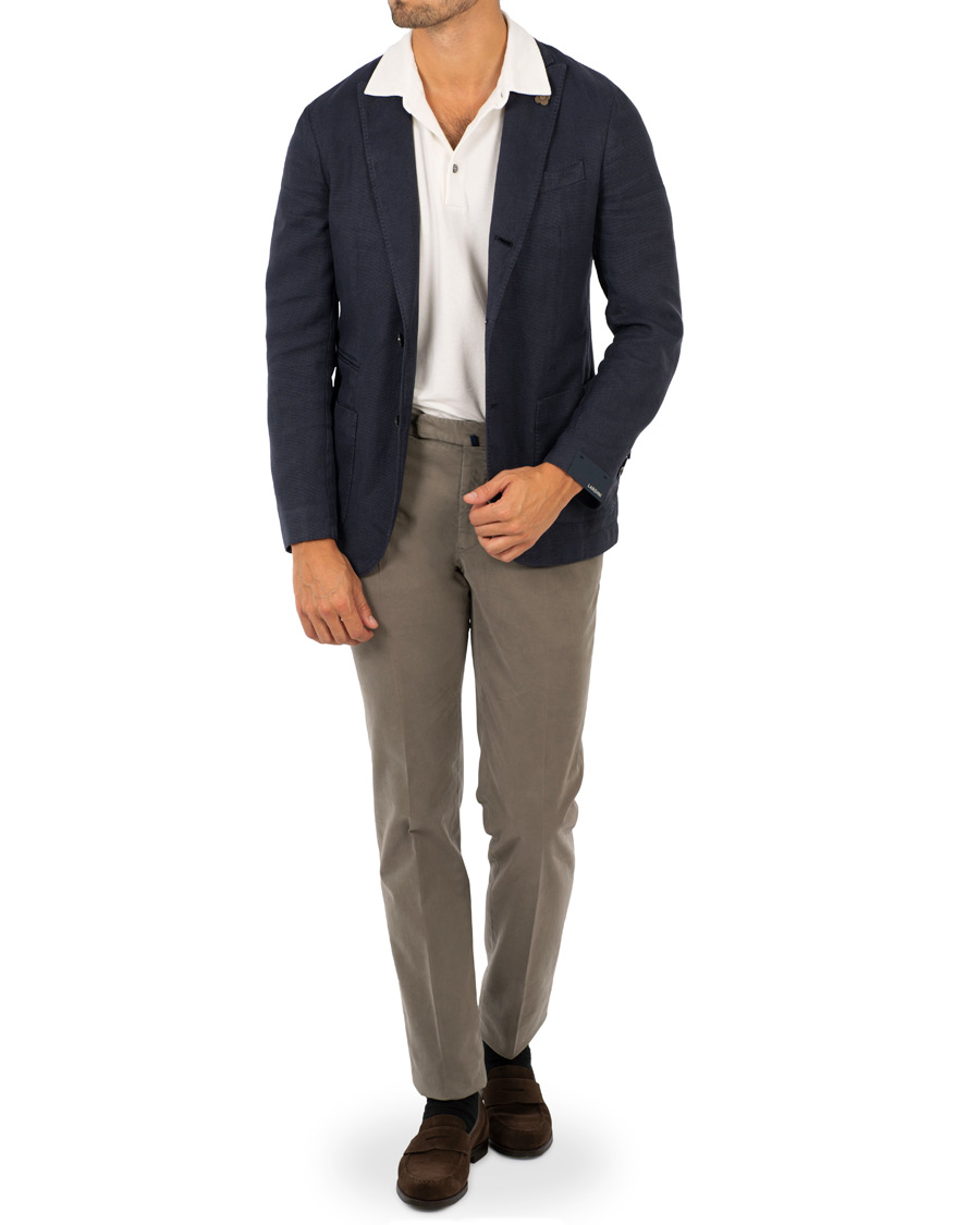 Heren | Broeken | Incotex | Slim Fit Comfort Chino Medium Grey