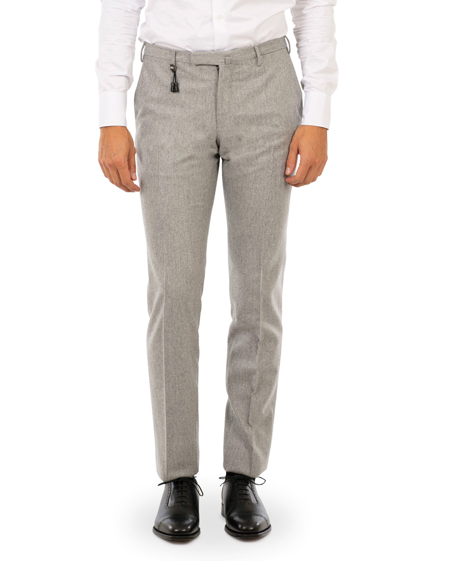 Homme | Pantalons | Incotex | Super 100's Flannel Trousers Light Grey