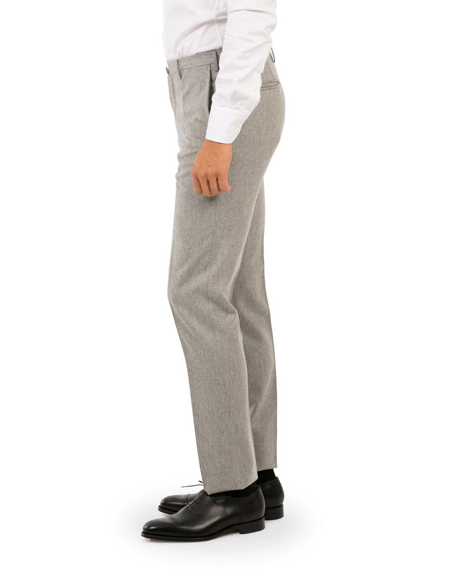 Homme | Pantalons | Incotex | Super 100's Flannel Trousers Light Grey