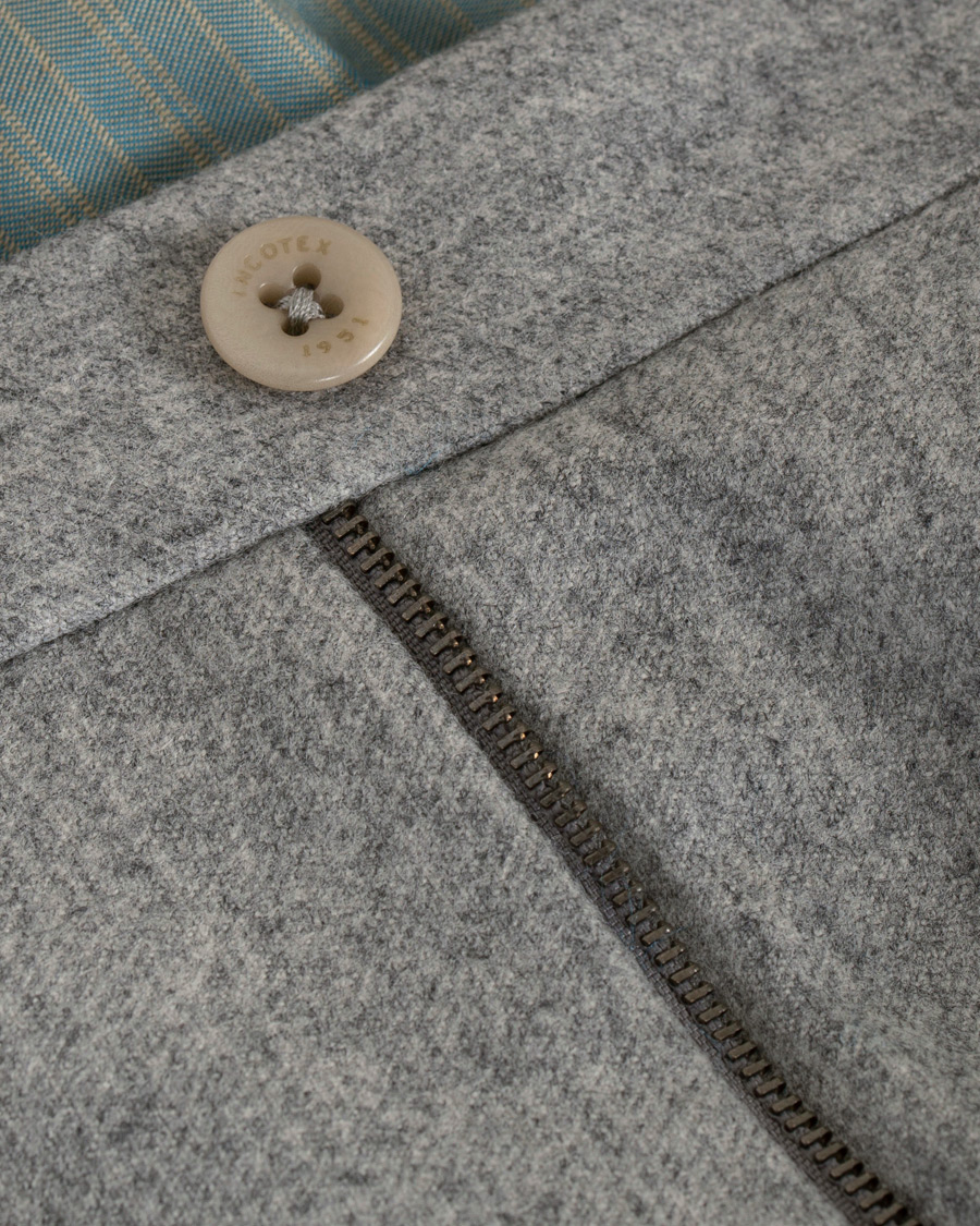 Homme | Pantalons | Incotex | Super 100's Flannel Trousers Light Grey