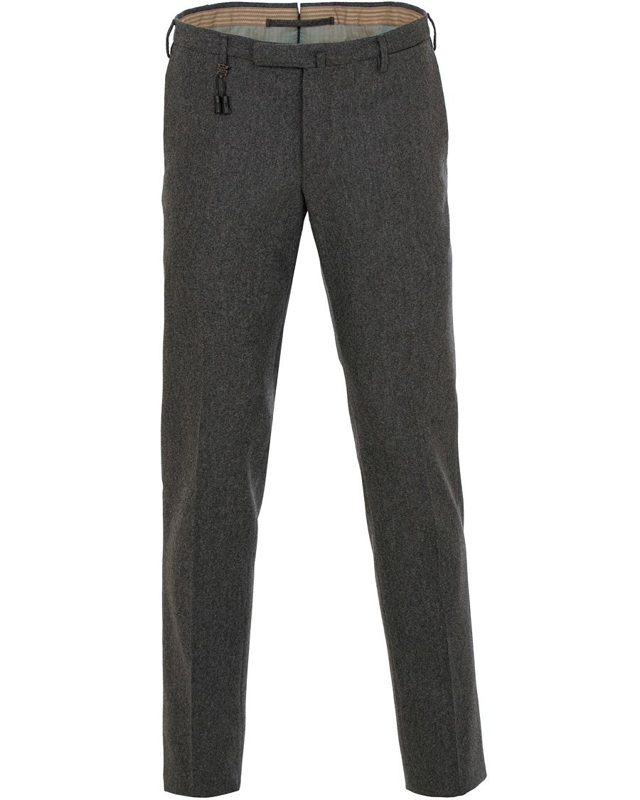 Homme | Pantalons | Incotex | Super 100's Flannel Trousers Charcoal