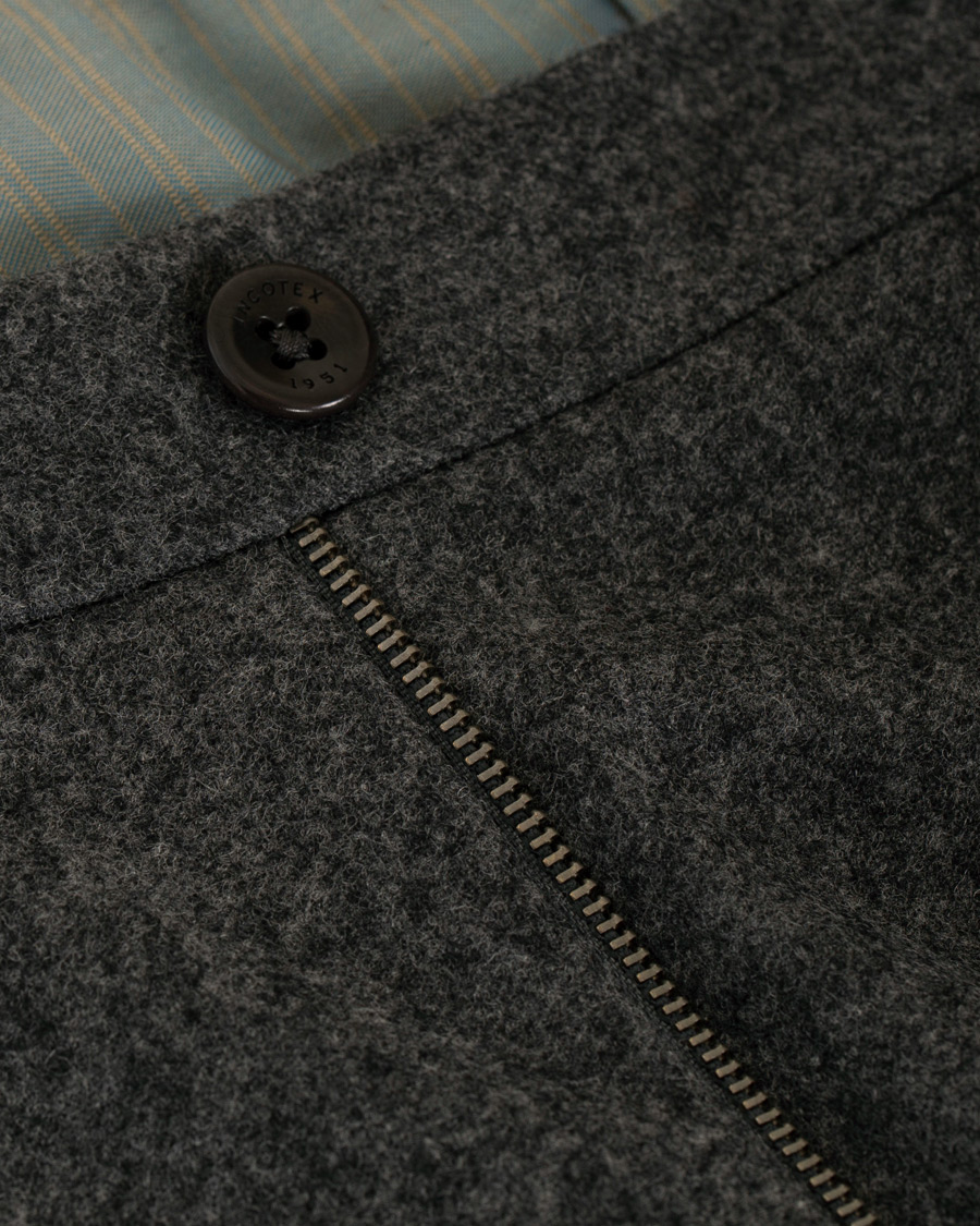 Homme | Pantalons | Incotex | Super 100's Flannel Trousers Charcoal