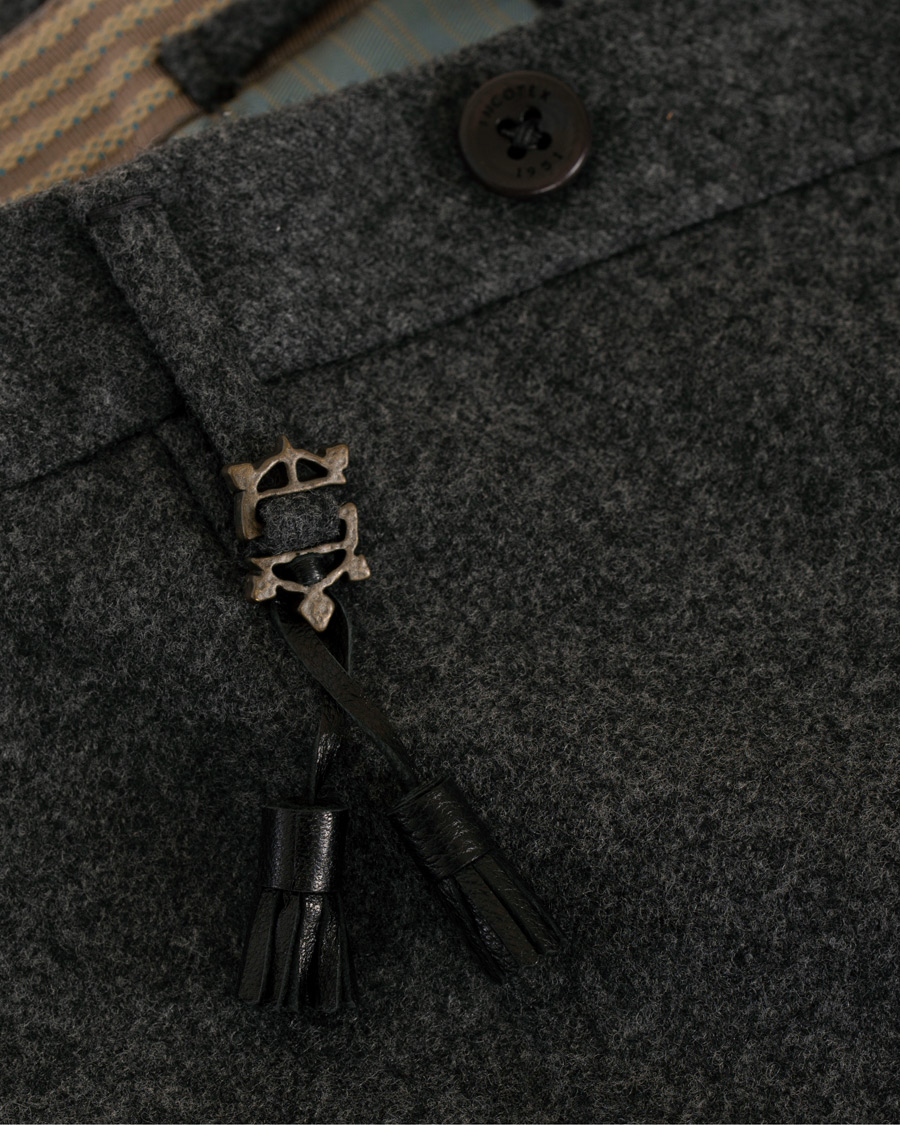 Homme | Pantalons | Incotex | Super 100's Flannel Trousers Charcoal