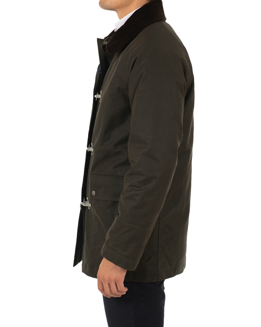 Homme | Manteaux Et Vestes | Fay | Four Hook Luxury Oilskin Jacket Dark Green