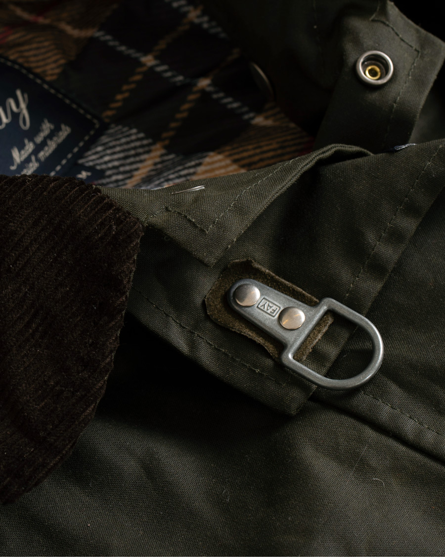 Homme | Manteaux Et Vestes | Fay | Four Hook Luxury Oilskin Jacket Dark Green