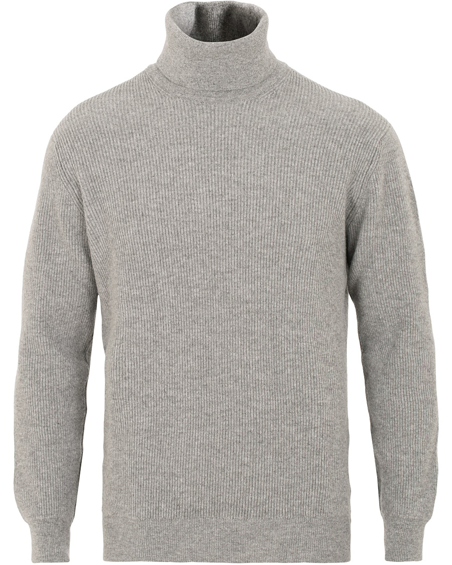 Homme | Pulls Et Tricots | Johnstons of Elgin | Wool/Cashmere Ribbed Rollneck Light Grey