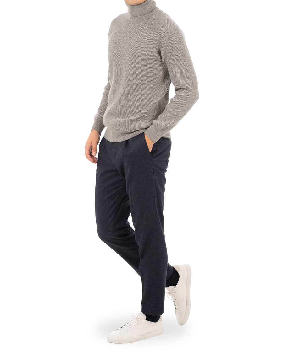 Homme | Pulls Et Tricots | Johnstons of Elgin | Wool/Cashmere Ribbed Rollneck Light Grey