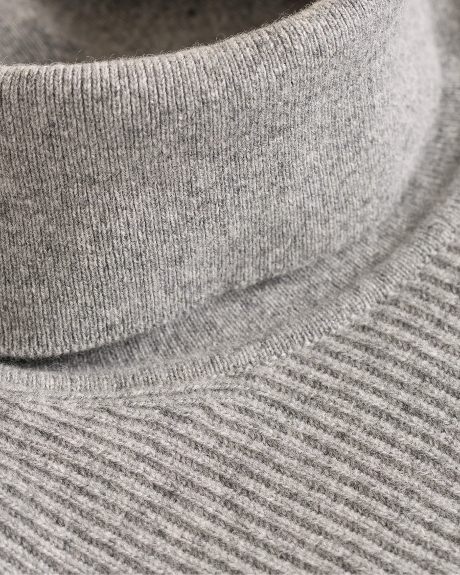 Homme | Pulls Et Tricots | Johnstons of Elgin | Wool/Cashmere Ribbed Rollneck Light Grey