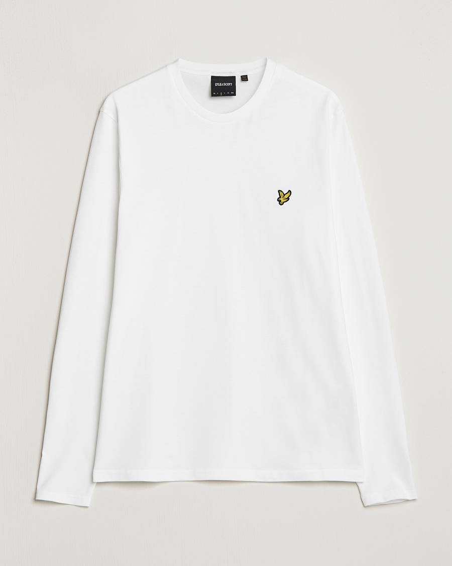 Homme | T-shirts | Lyle & Scott | Plain Long Sleeve Cotton T-Shirt White