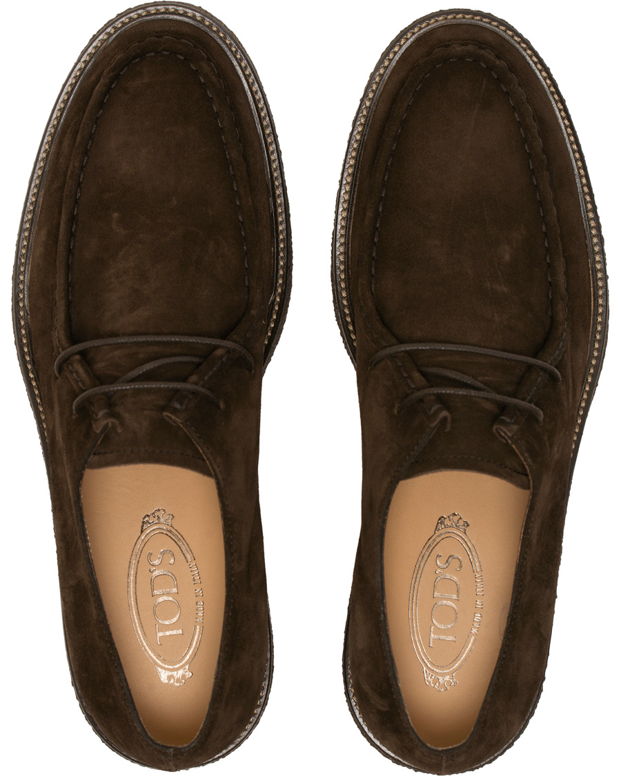 Homme | Tod's Norwegian Welted Crepe Sole Derby Brown Suede | Tod's | Norwegian Welted Crepe Sole Derby Brown Suede