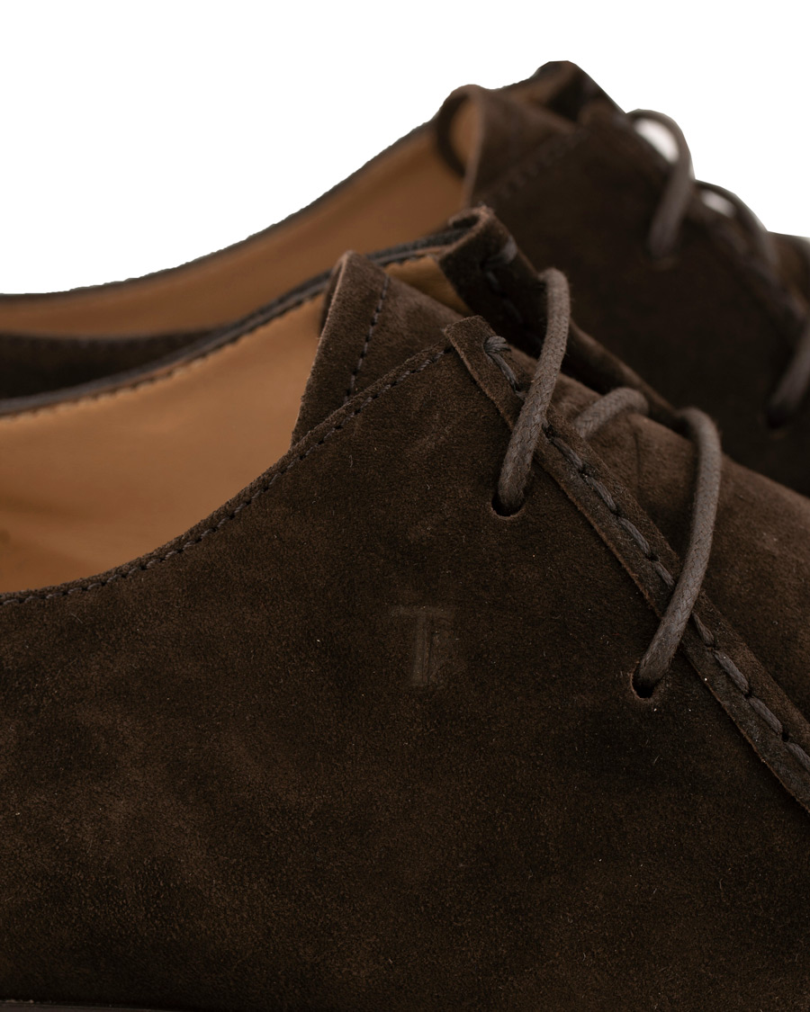 Homme | Tod's Norwegian Welted Crepe Sole Derby Brown Suede | Tod's | Norwegian Welted Crepe Sole Derby Brown Suede