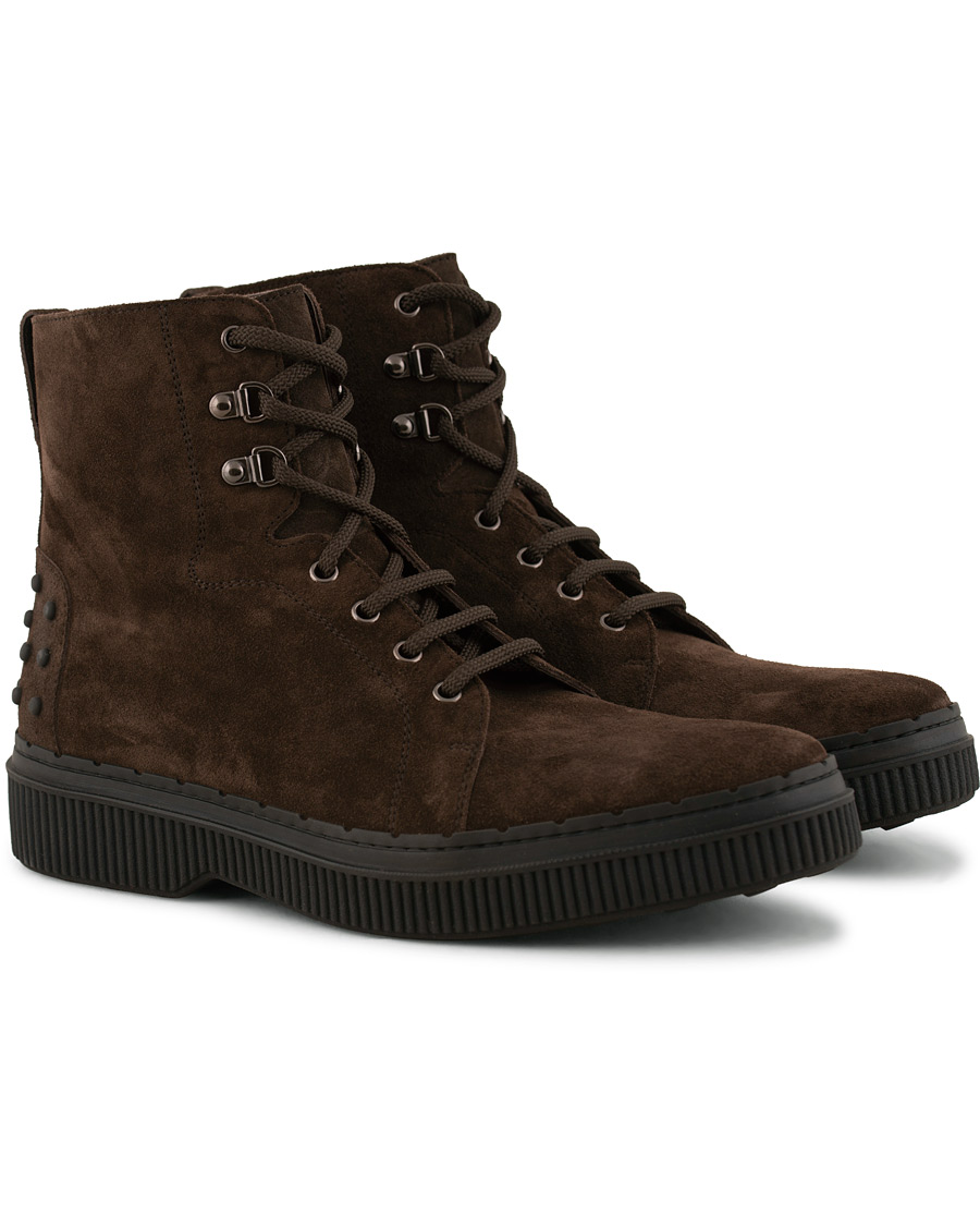 Homme | Tod's Winter Gommino Field Boot Marrone Suede | Tod's | Winter Gommino Field Boot Marrone Suede