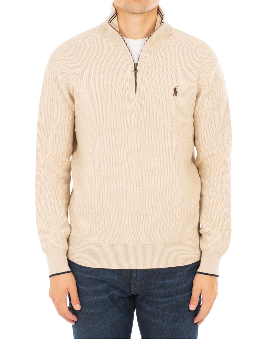 Heren | Truien | Polo Ralph Lauren | Texture Half Zip Oatmeal Heather