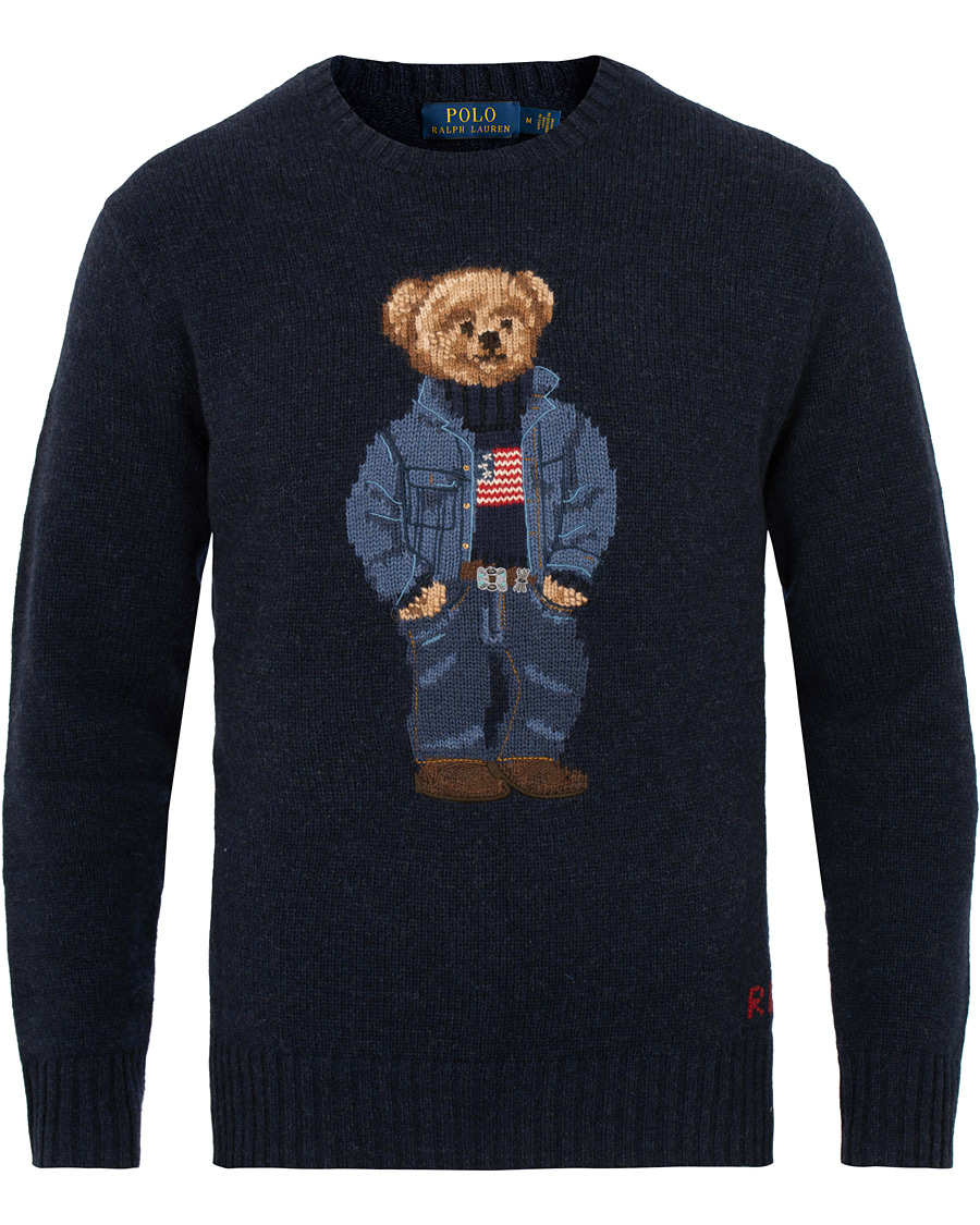 Homme | Pulls Et Tricots | Polo Ralph Lauren | Wool Knitted Denim Bear Crew Neck Navy