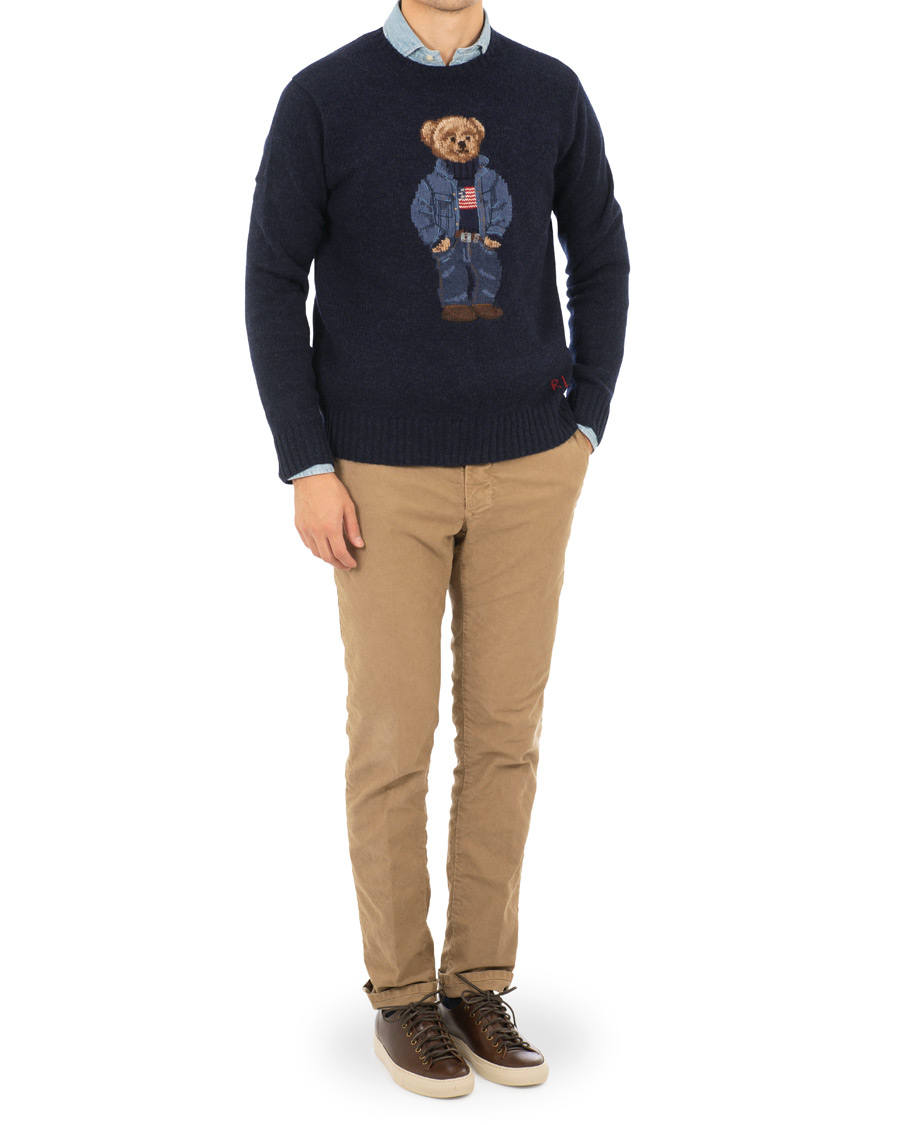 Homme | Pulls Et Tricots | Polo Ralph Lauren | Wool Knitted Denim Bear Crew Neck Navy