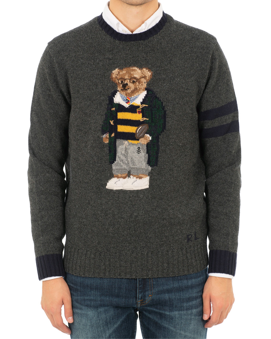 Homme | Pulls Et Tricots | Polo Ralph Lauren | Wool Knitted Bear Crew Neck Grey Heather