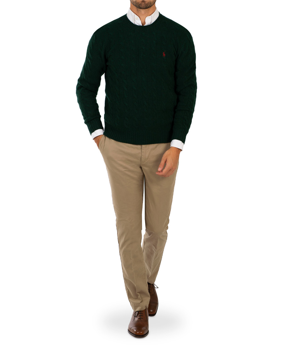 Heren | Truien | Polo Ralph Lauren | Wool/Cashmere Cable Crew Neck College Green