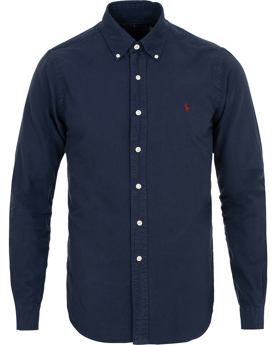 Homme | Chemises | Polo Ralph Lauren | Slim Fit Garment Dyed Oxford Shirt Navy