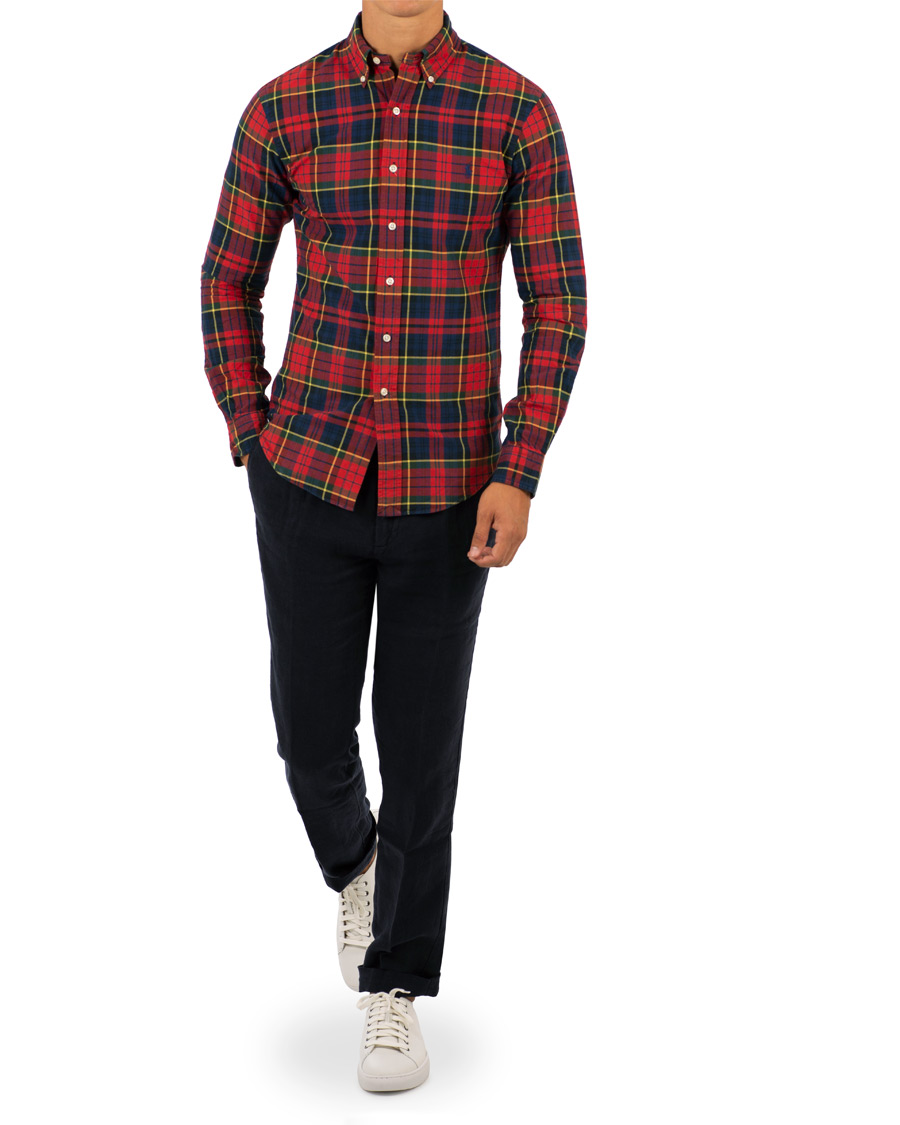 Homme | Chemises | Polo Ralph Lauren | Slim Fit Check Shirt Crimson/Canary