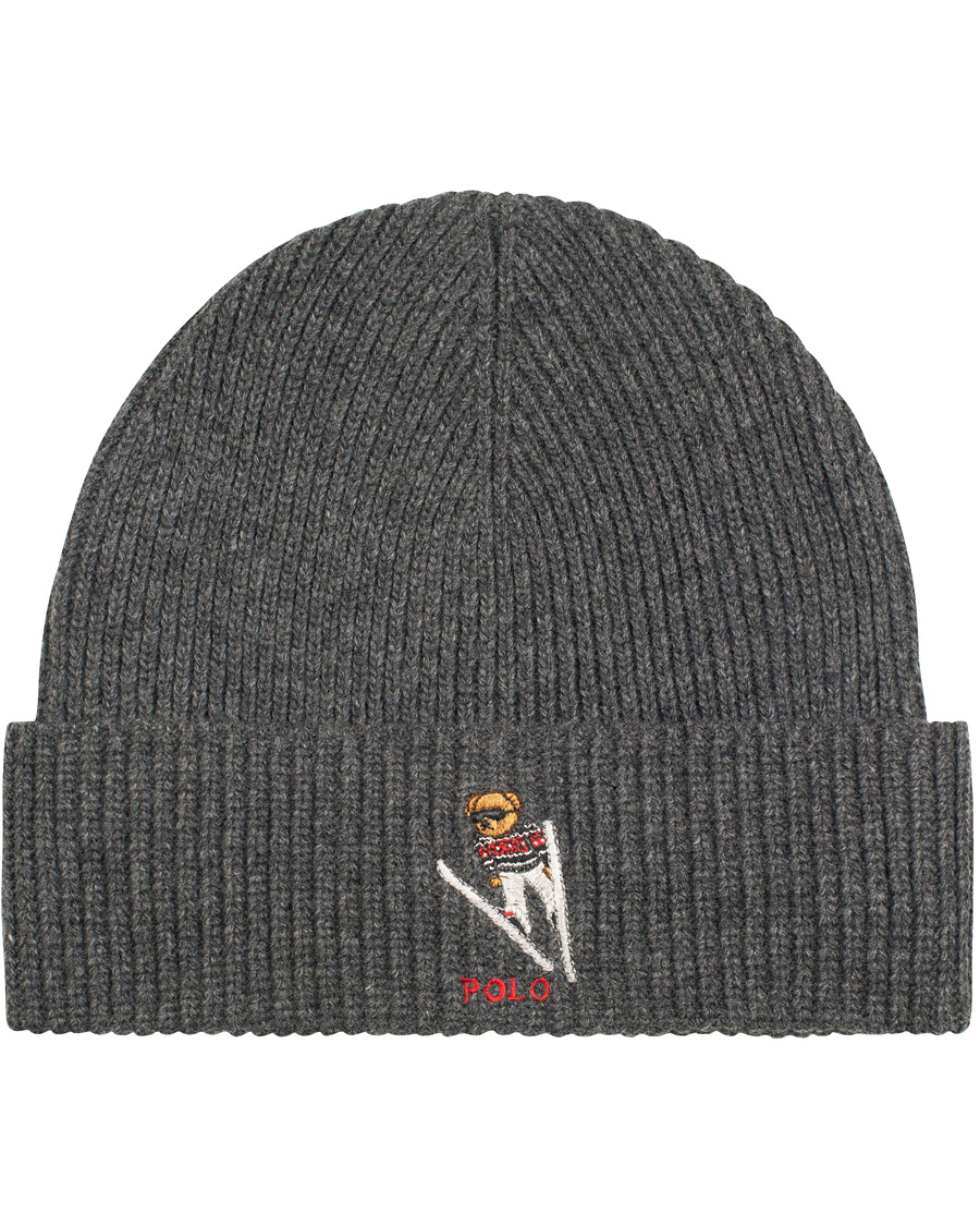 Homme | Polo Ralph Lauren Ski Jumping Bear Beanie Charcoal | Polo Ralph Lauren | Ski Jumping Bear Beanie Charcoal