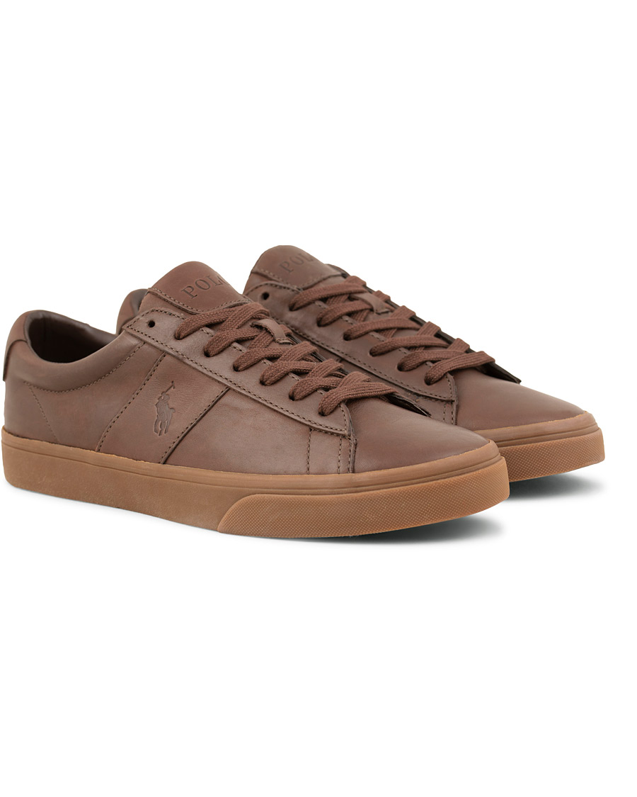 Heren | Polo Ralph Lauren Sayer Leather Sneaker Dark Brown | Polo Ralph Lauren | Sayer Leather Sneaker Dark Brown