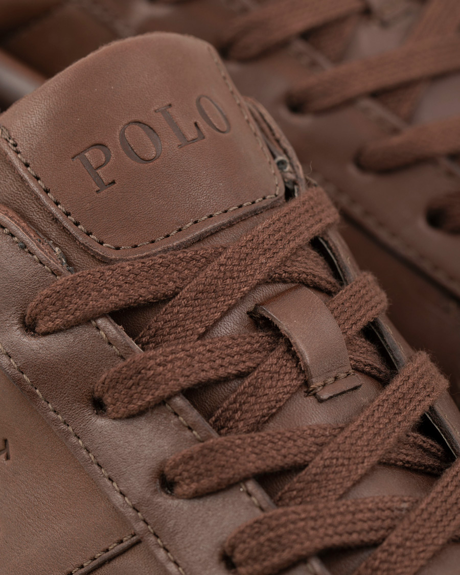 Heren | Polo Ralph Lauren Sayer Leather Sneaker Dark Brown | Polo Ralph Lauren | Sayer Leather Sneaker Dark Brown