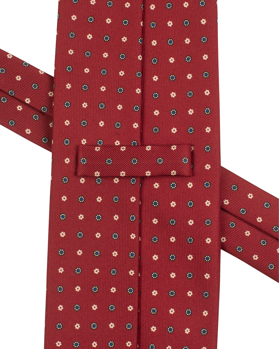 Homme | E. Marinella 3-Fold Printed Classic Dot Silk Tie 8 Cm Burgundy | E. Marinella | 3-Fold Printed Classic Dot Silk Tie 8 Cm Burgundy