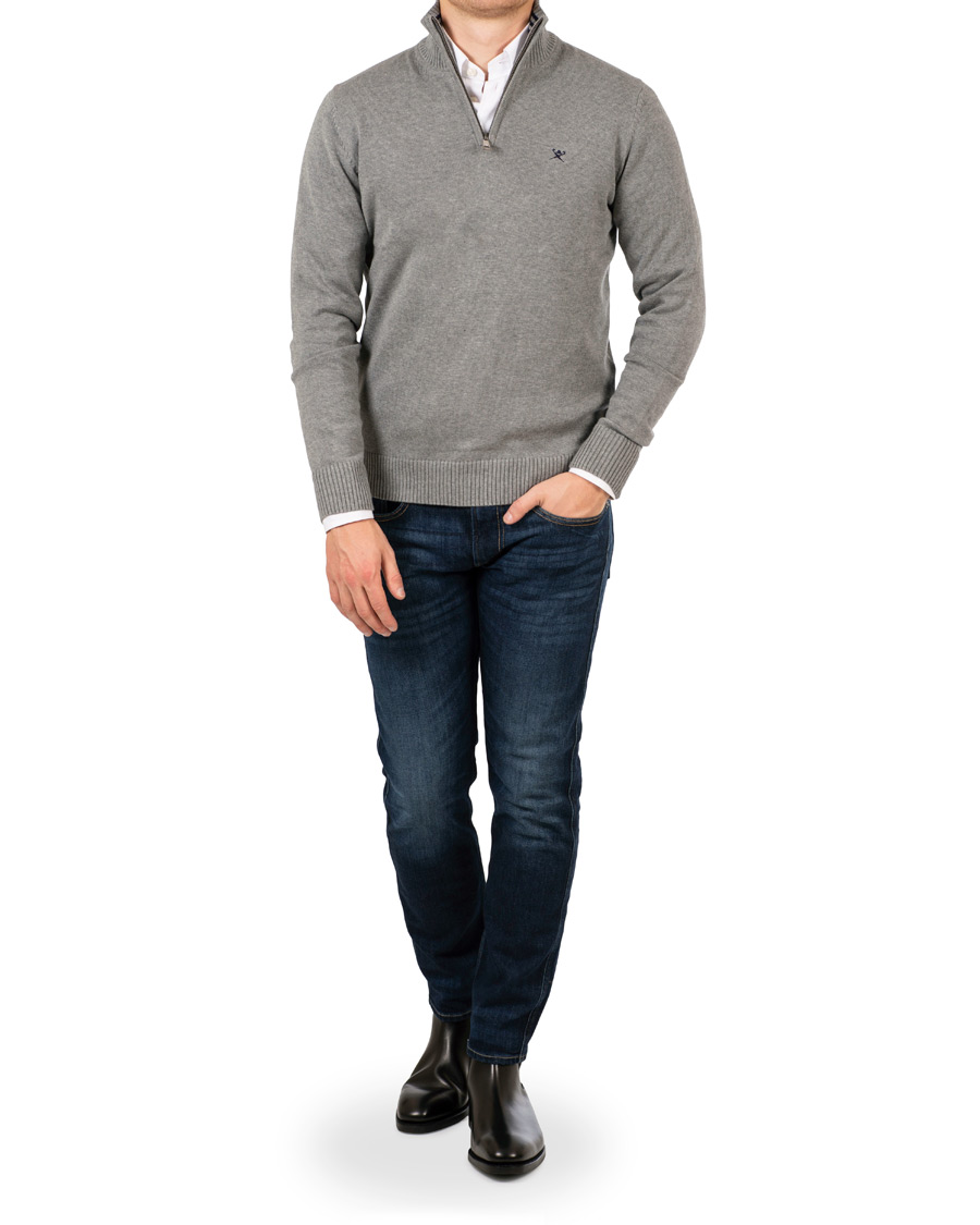 Homme | Pulls Et Tricots | Hackett | Cotton Half Zip Grey