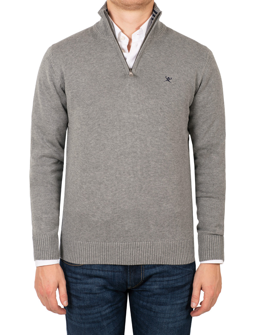 Homme | Pulls Et Tricots | Hackett | Cotton Half Zip Grey