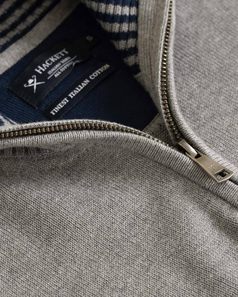 Homme | Pulls Et Tricots | Hackett | Cotton Half Zip Grey