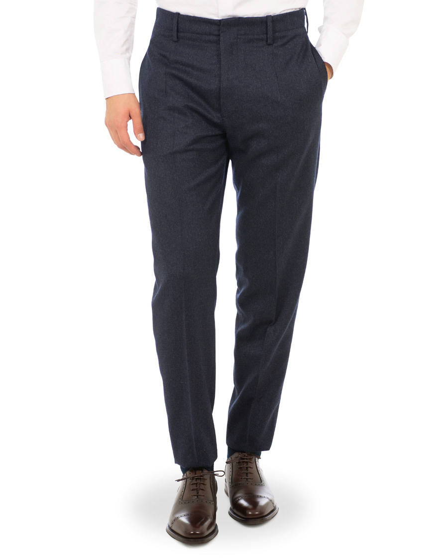 Homme | Costumes | Emporio Armani | F-Line Fitted Flannel Suit Dark Blue