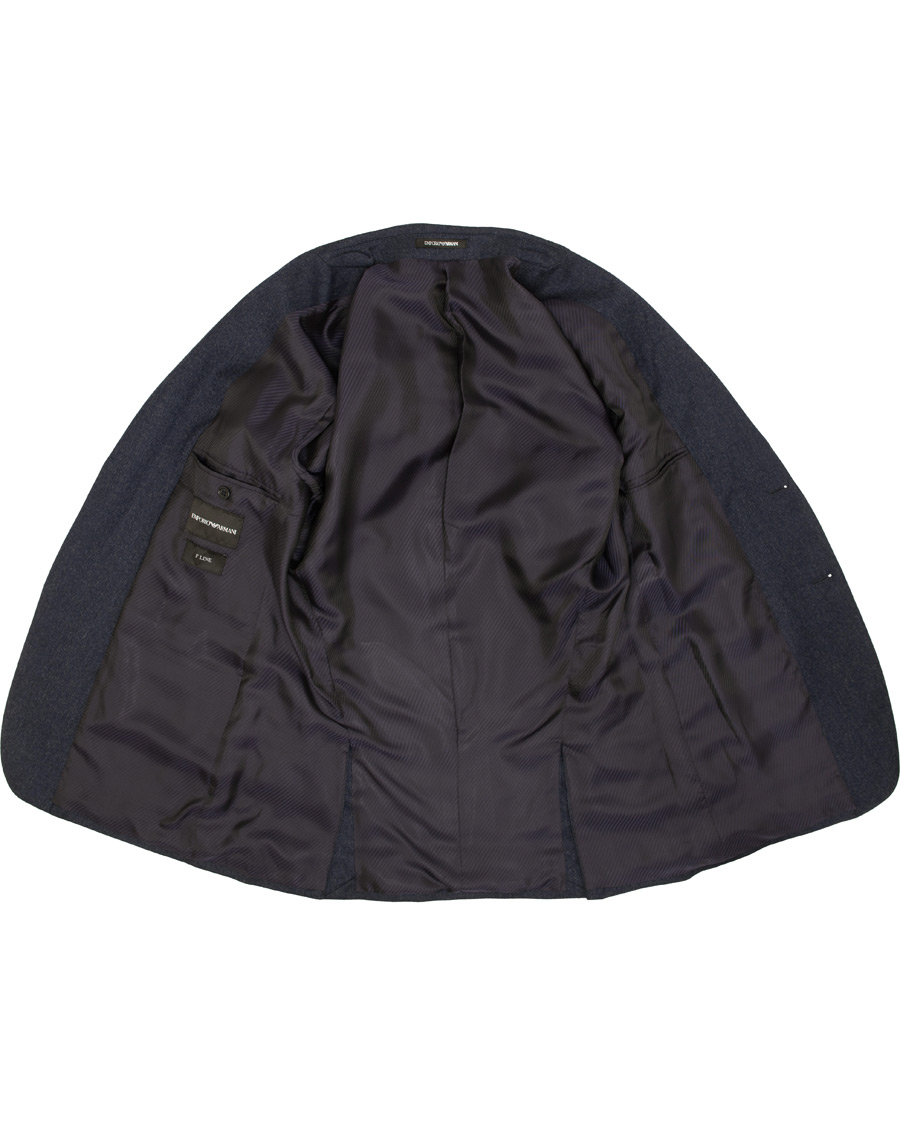 Homme | Costumes | Emporio Armani | F-Line Fitted Flannel Suit Dark Blue